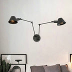 Epoch Vintage Adjustable Metal Wall Lamp, Black/Rust, Bedroom