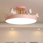 Arisha Modern Round Unicorn Semi-Flush Mount Ceiling Light
