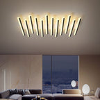 Arisha Flush Mount Ceiling Light Linear Modern,Wave  Black, Living Room