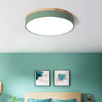 Aria Nordic LED Round Flush Mount Ceiling Light Wood Color