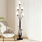 Bella Flower Branching Black Floor Lamp, Living Room