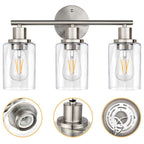 Silva Modern Cylindrical Metal&Glass Wall Lamp In Living Room, Nickel