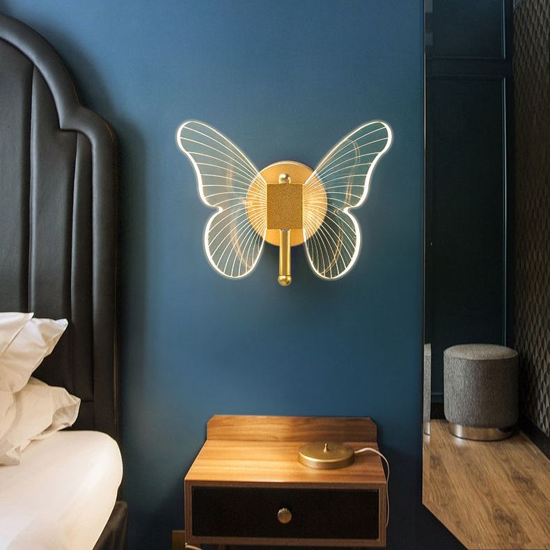 Arisha Cute Butterfly Metal Wall Lamp, Gold
