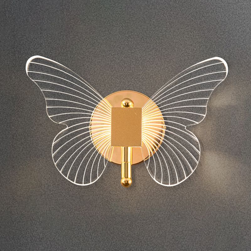 Arisha Cute Butterfly Metal Wall Lamp, Gold