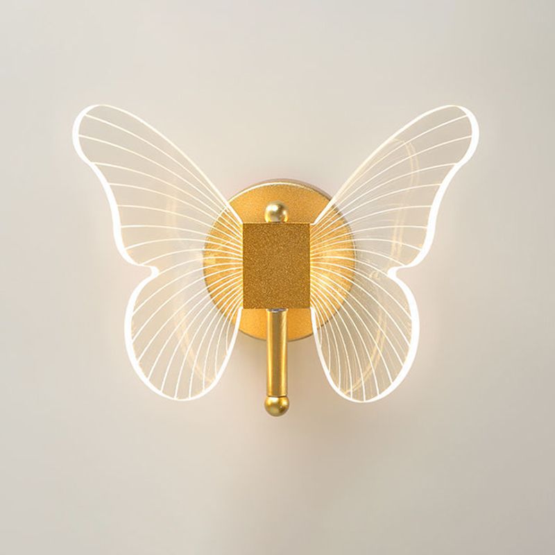 Arisha Cute Butterfly Metal Wall Lamp, Gold