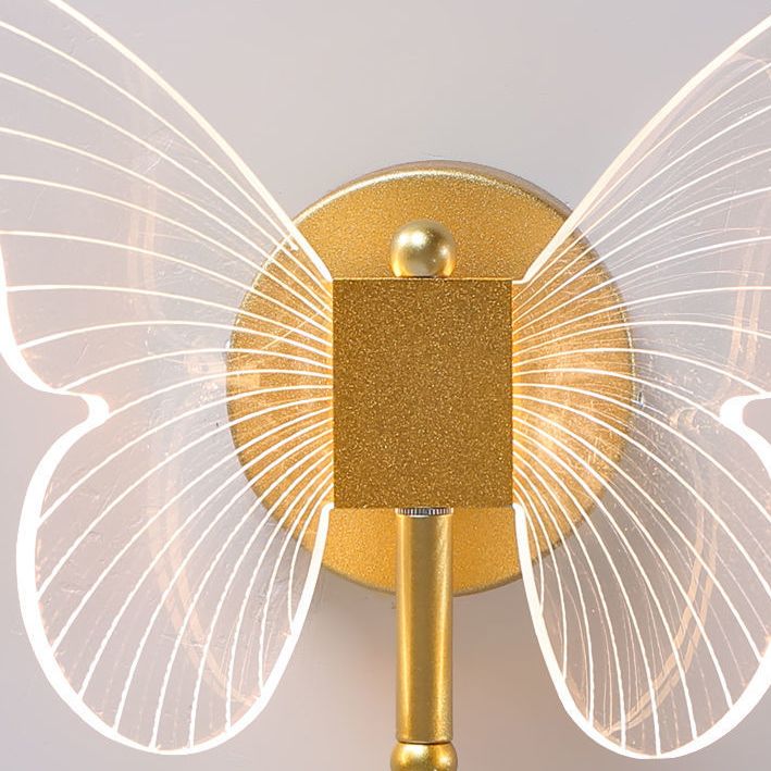 Arisha Cute Butterfly Metal Wall Lamp, Gold