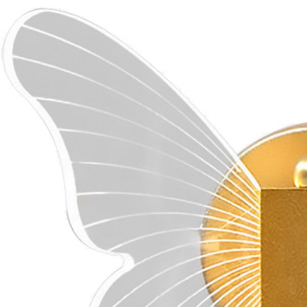 Arisha Cute Butterfly Metal Wall Lamp, Gold