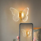 Arisha Cute Butterfly Metal Wall Lamp, Gold