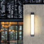 Ray Minimalist Linear Metal Outdoor Wall Lamp, Black
