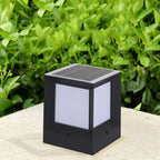 Ray Modern Simple Rectangle Metal Outdoor Floor Lamp, Black