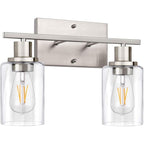 Silva Modern Mirror Front Black Vanity Wall Lamp, Metal/Glass