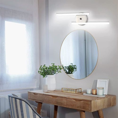 Arisha Modern Bi-Linear LED Vanity Wall Lamp, Black/Silver