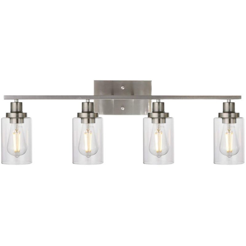 Silva Modern Mirror Front Black Vanity Wall Lamp, Metal/Glass