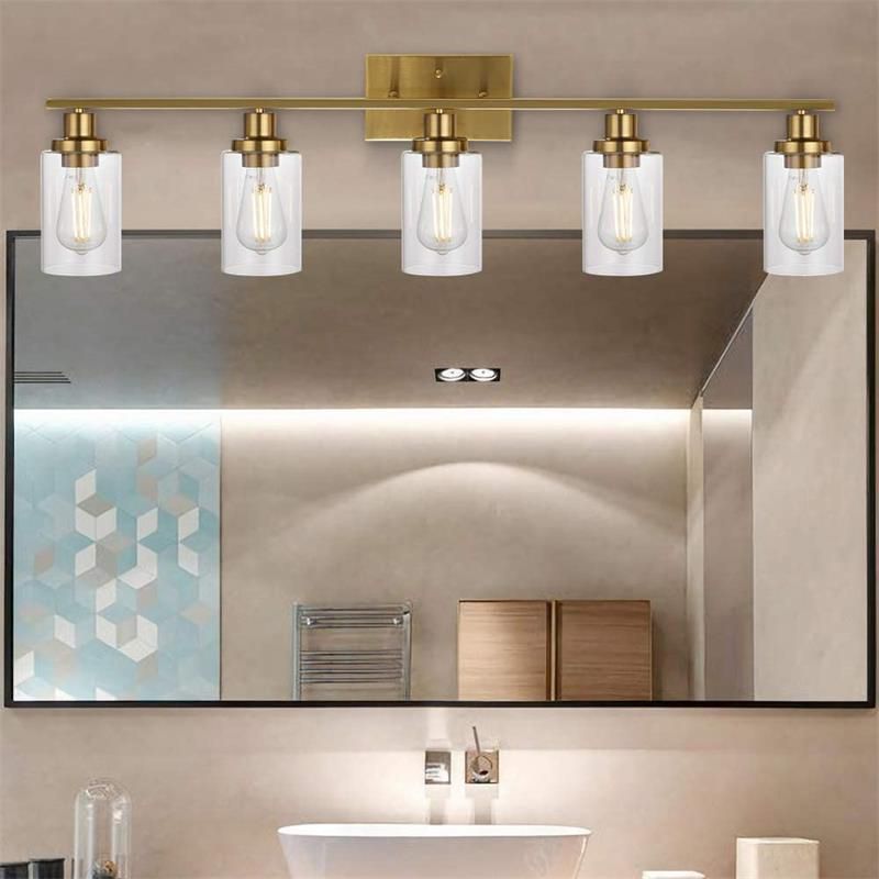Silva Modern Mirror Front Black Vanity Wall Lamp, Metal/Glass