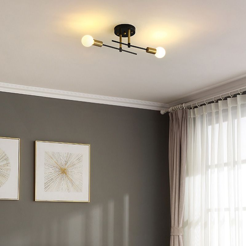 Valentina Flush Mount Ceiling Light Globe Modern, Metal/Glass
