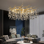 Kristy Contemporary Gold Glass Crystal Chandelier