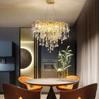 Arisha Pendant Light Tassel Luxury, Metal/Crystal, Gold, Bedroom