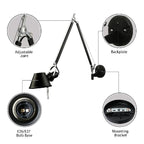 Epoch Modern Simple Adjustable Wall Lamp, Black/Chrome, Bedroom