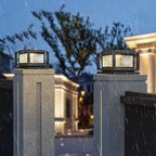 Ray Contemporary LED Rectangular Metal Outdoor Lamps, Black