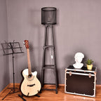 Alessio Modern Cylinder Mesh Screen Metal Floor Lamp, Black