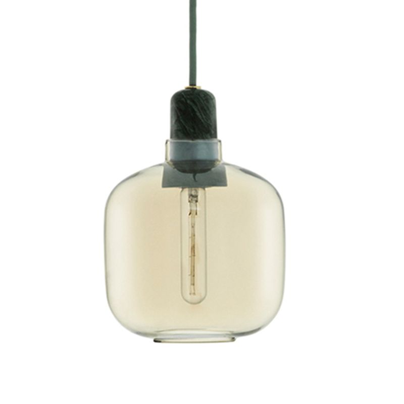 Valentina Designer Cylinder Pendant Light, Marble & Glass