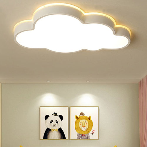 Arisha Modern Flush Mount Cloud Ceiling Light, White, Metal