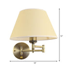 Arisha Wall Lamp Vintage, Pleated Fabric Adjustable, White/Beige, Bedroom