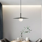 Arisha Modern Dish-shaped Metal Pendant Light, Black/White/Grey