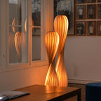 Ozawa Modern Twisted Wood Floor Lamp, Wood Color