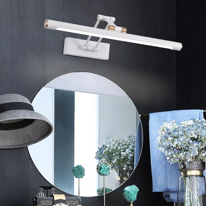 Arisha Modern Adjustable Mirror Front Vanity Metal LED Wall Lamp, Black/White