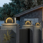 Ray Modern Rectangular Metal Outdoor Lamps Post, Black