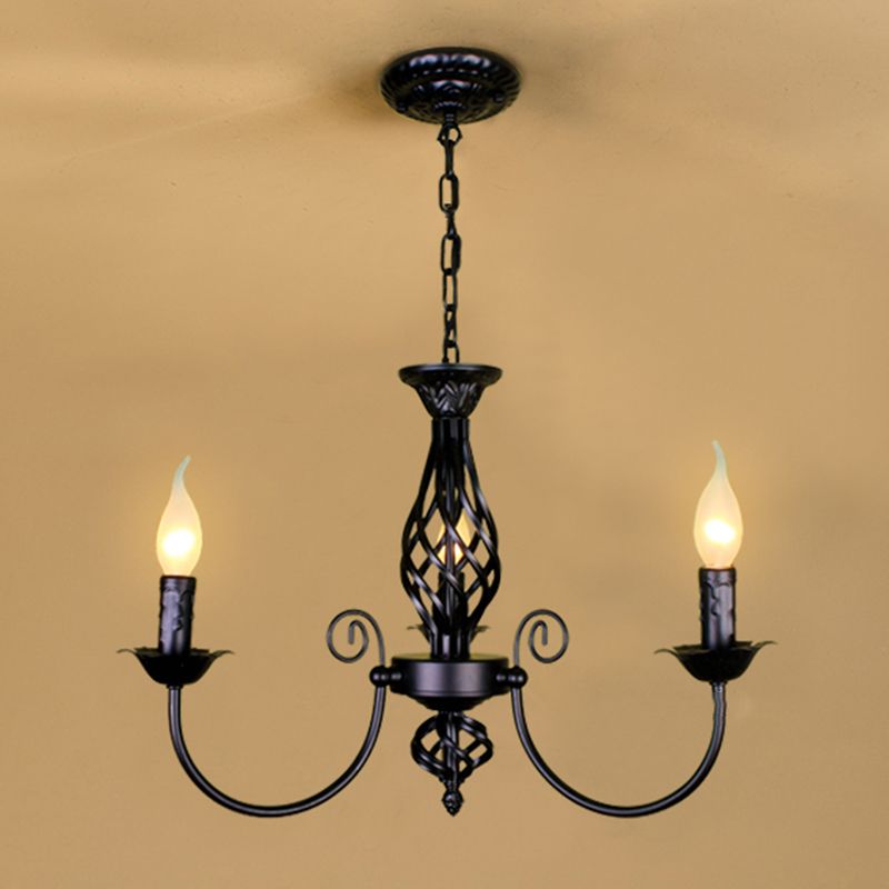 Silva Pendant Light Candle Retro, Metal/Glass, Black/White, Restaurant