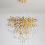 Arisha Pendant Light Tassel Luxury, Metal/Crystal, Gold, Bedroom