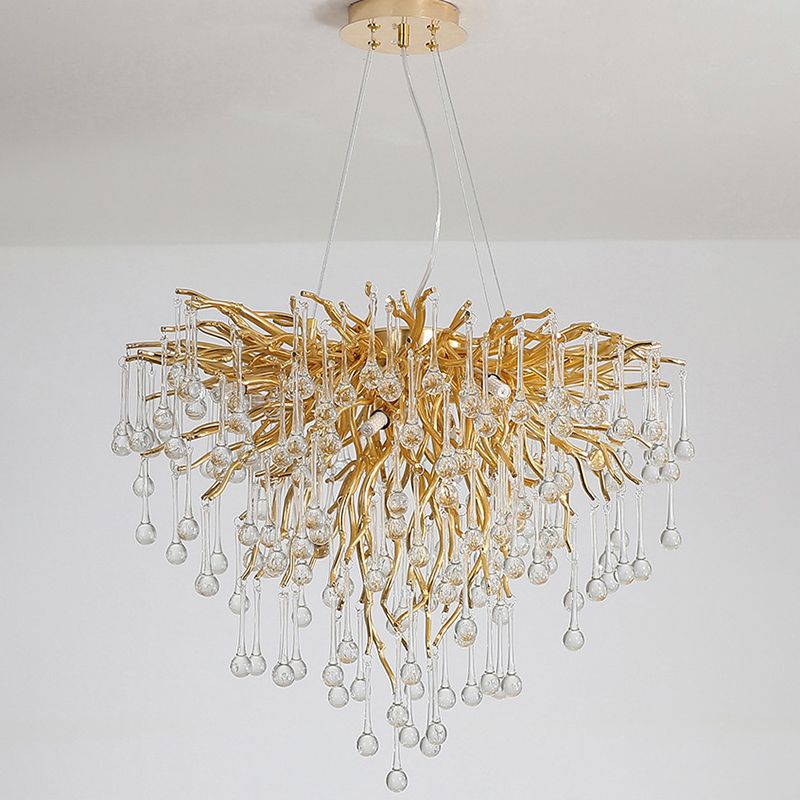 Arisha Pendant Light Tassel Luxury, Metal/Crystal, Gold, Bedroom