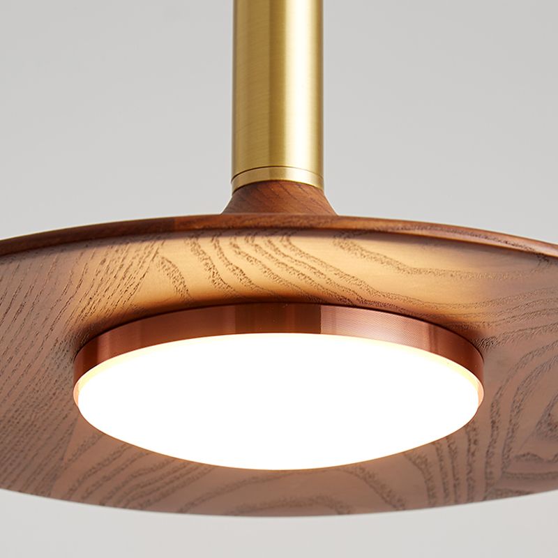 Arisha Rustic Cap-shaped Wooden Pendant Light, Natural Wood
