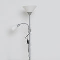 Eryn Modern Double Head Metal Floor Lamp, Silver