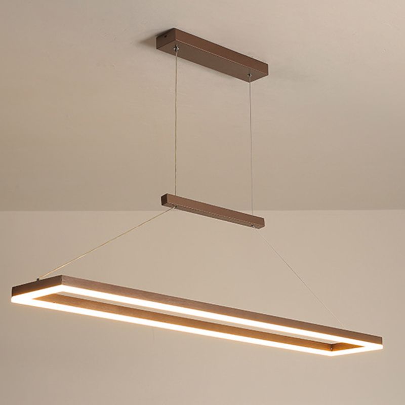 Gloen Modern Rectangular Hanging Pendant Light, Gold/Coffee