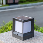 Ray Modern Simple Rectangle Metal Outdoor Floor Lamp, Black