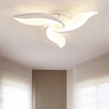 Arisha Minimalist Art Deco Flower Flush Mount Ceiling Light, White, Living Room