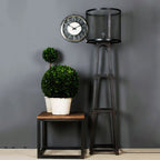 Alessio Modern Cylinder Mesh Screen Metal Floor Lamp, Black