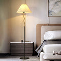 Ozawa Vintage Retro Geometric Pleated Metal Fabric Floor Lamp, Black
