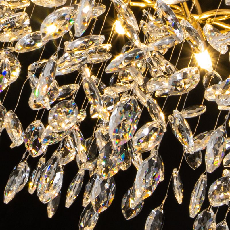 Kristy Contemporary Gold Glass Crystal Chandelier