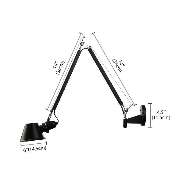 Epoch Modern Simple Adjustable Wall Lamp, Black/Chrome, Bedroom