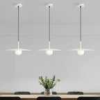 Arisha Modern Dish-shaped Metal Pendant Light, Black/White/Grey