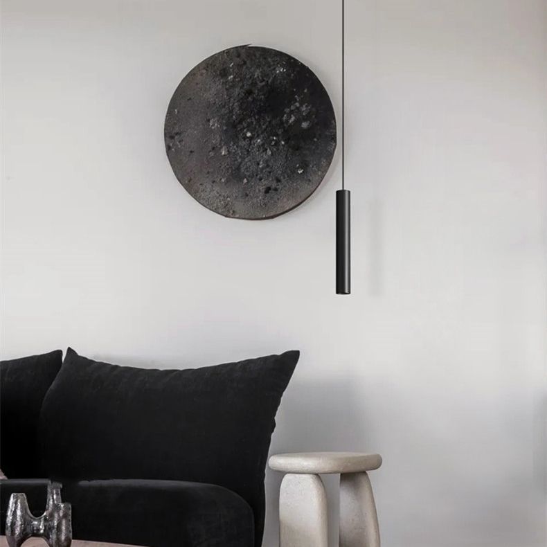 Arisha Minimalist Cylinder Black Pendant Light