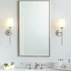 Arisha Milky Glass Mirror Front Vanity Wall Lamp, 2 Colour
