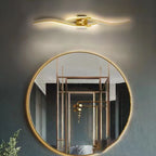 Arisha Modern Linear Metal Vanity LED Wall Lamp, Black/Gold