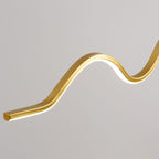 Arisha Minimalist Wavy Metal Pendant Light, Black/White/Gold