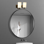 Tiffany Minimalism Cylindrical Metal Glass Art Vanity Wall Lamp, Black/Chrome
