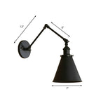 Zynar Vintage Adjustable Wall Lamp, Metal, Black/Rust, Living Room